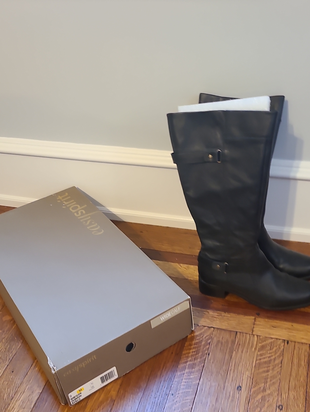 Easy spirit, black riding boots.